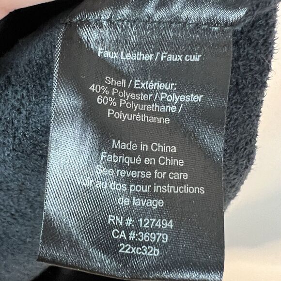 Heartloom Size M Faux Leather Moto Knee Length Halter Dress Black - Picture 7 of 7